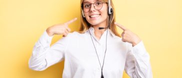smiling woman with a headset