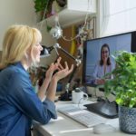 video call between two women