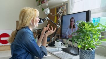 video call between two women