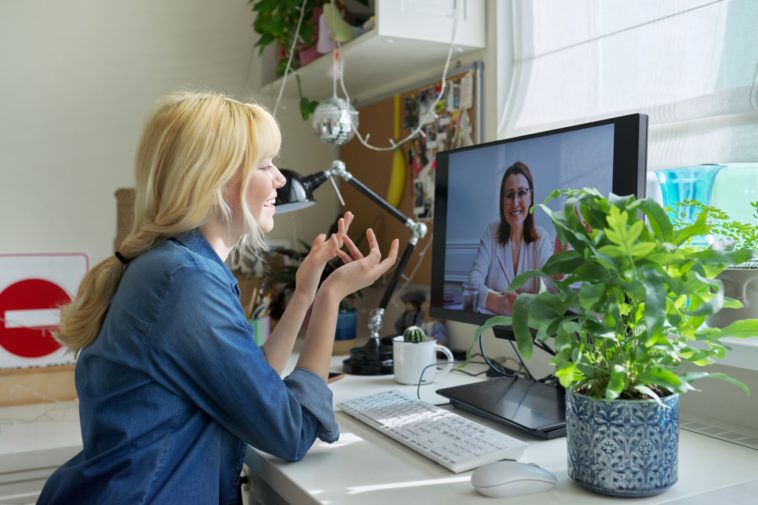 video call between two women