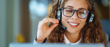 call center agent with headset