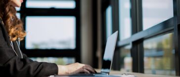 businesswoman working on a laptop