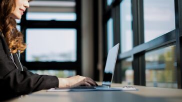 businesswoman working on a laptop