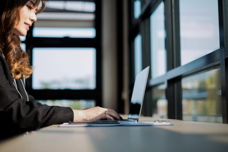 businesswoman working on a laptop