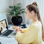 student on a video call with a tutor