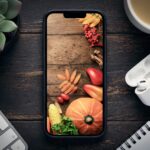 iphone with autumn crop screensaver