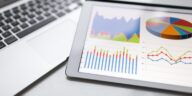 tablet with business charts