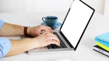 man working on a laptop