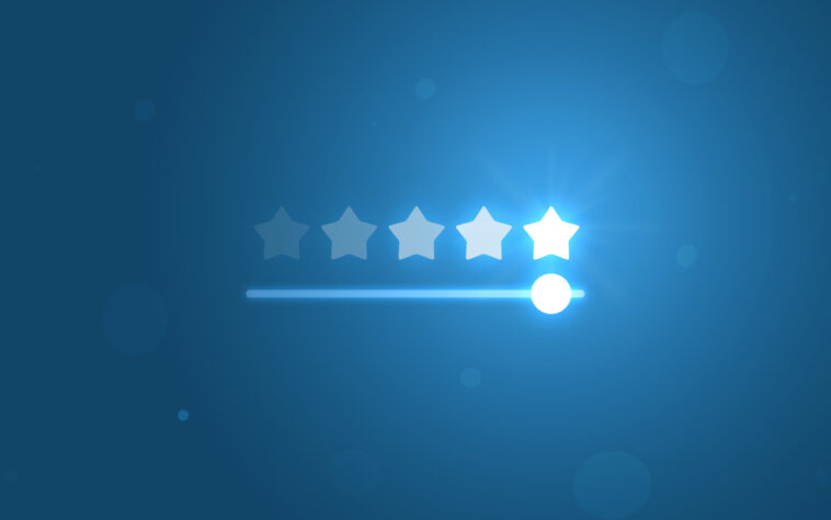 five start rating review slide bar button