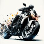 digital illustration of a man riding a motorcycle